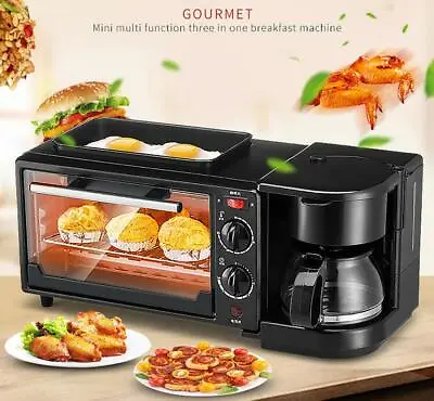 110V 220V Multifunction 3 In 1 Breakfast Machine Toaster Oven Pan Frying Coffee • $219.36