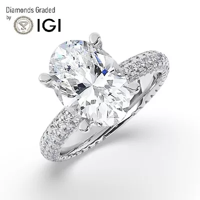 IGI H/SI1 5CTSolitaire Lab-Grown Oval Diamond Engagement Ring 950 Platinum • $4226