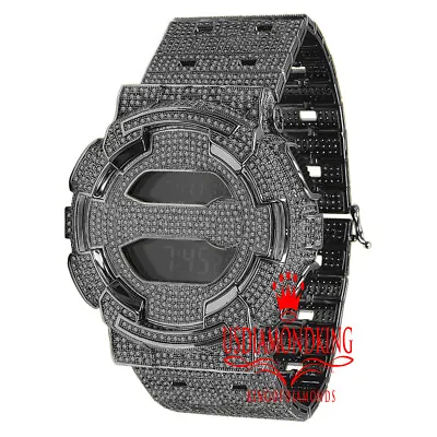 Black Gold Custom Casio G-Shock GD100 Watch Simulated Diamonds Adjustable Band • £289.53