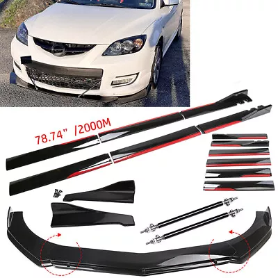 For Mazda 3 Sedan Front Rear Bumper Lip Spoiler Splitter Body Kit Side Skirt • $99.99