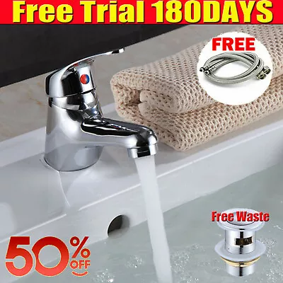 Modern Chrome Brass Single Lever Bathroom Basin Sink Mono Mixer Tap - Cheapest • £13.60