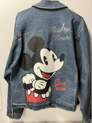 $29.99 • Buy Disney Store Mickey Mouse Bling Rhinestone Denim Jacket XL Sequin Jean RARE