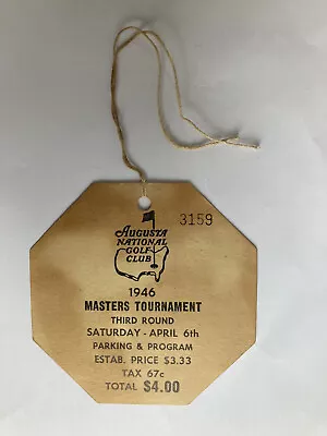 1946 MASTERS GOLF BADGE TICKET Augusta National Masters Tournament • $999.99