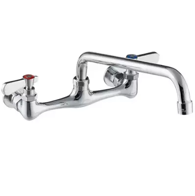 Wall Mount Commercial Sink Faucet 8  Centers 12  Swing Spout 1 2 3 Compartment • $89