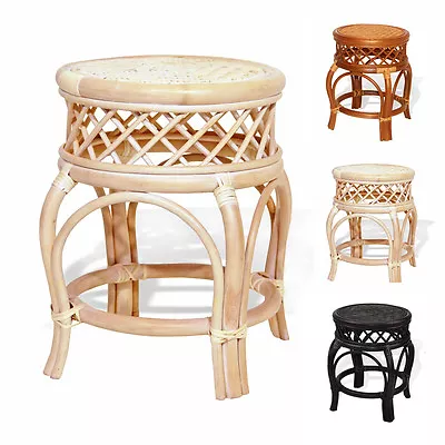Ginger Handmade Rattan Wicker Stool Ottoman Plant Stand 3 Colors • $69.99