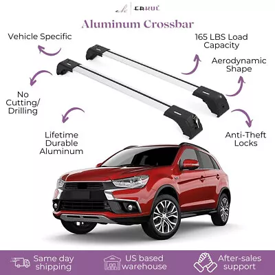 ERKUL Roof Rack Cross Bars Fits Outlander Sport ASX 2011-2024 Aluminum Silver • $124.90