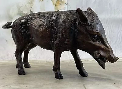 Genuine Bronze Sculpture Statue Boar Wild Pig By Moigniez Farm Animal Artwork • $209.50