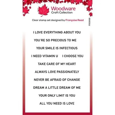 Creative Expressions Woodware Francoise Read Love Clear Singles 4x6in Stamps • £7