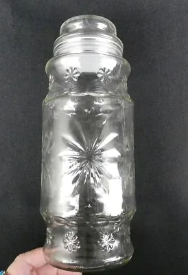 Vtg 1986 Planters Mr. Peanut Glass Jar W-Lid Canister Collectible Star Daisies • $16.99