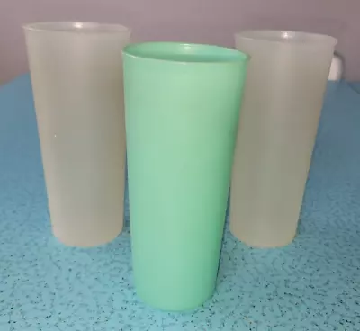 3 Vintage Tupperware Pastel Cups Tumblers Lot Green Opaque • $12.99