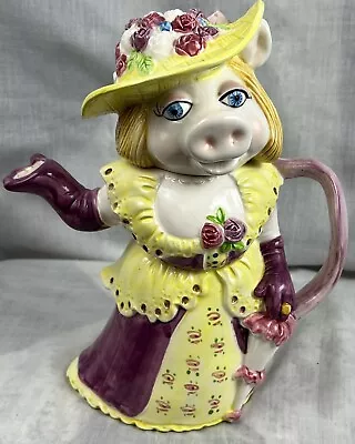 Vintage Miss Piggy Teapot Pitcher Sigma Muppets Porcelain From The 1980's • $40