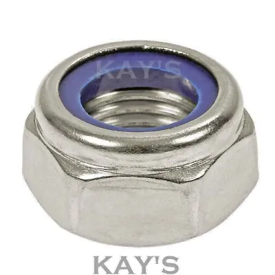 Nyloc Nylon Insert Locking Nuts M345681012 A4 Marine Grade Stainless Steel • £12.89