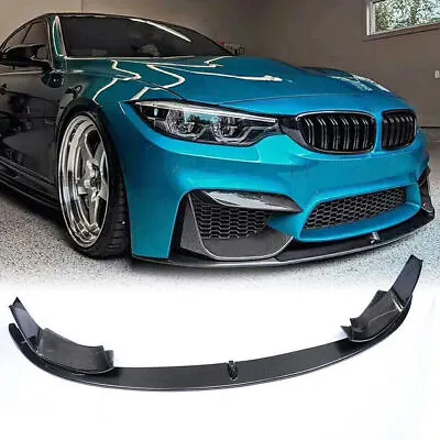 Front Bumper Lip Splitter Carbon Fiber Style For 2015-2020 BMW F80 F82 F83 M3 M4 • $125.99