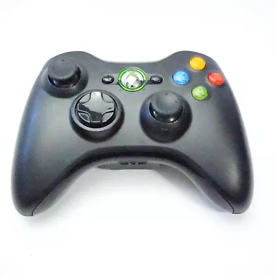  A  Official Microsoft Xbox 360 Black Wireless Controller Genuine Original OEM • $22.95