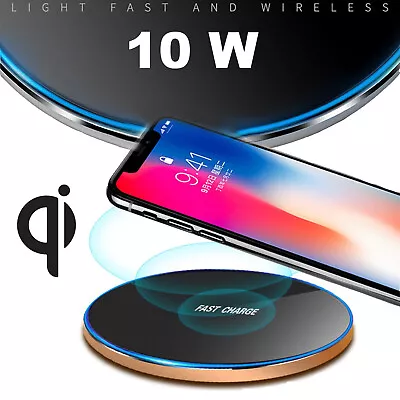 10W Wireless Charger Qi FAST Charging Pad Receiver For IPhone Samsung Huawei • $9.99