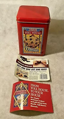 Vintage Nestle Toll House Original Cookies & Morsels Tin 1989 W COUPONS RECIPES • $8