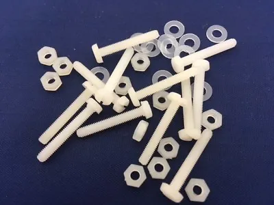 £6.51 • Buy NYLON PLASTIC SLOTTED MACHINE SCREWS BOLT NUT WASHER M2 To M10 PK. Of 6 12 Or 24