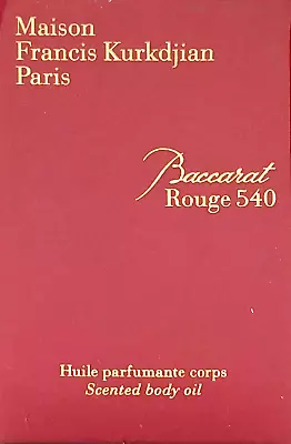 MAISON FRANCIS KURKDJIAN BACCARAT ROUGE 540 SCENTED BODY OIL 2.4 Oz / 70 Ml NEW! • $89.99