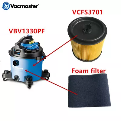 $18.99 • Buy 1set Hepa Filter&foam Filter Fits For Vacmaster Wet/dry Vacuum Cleaner VBV1330PF