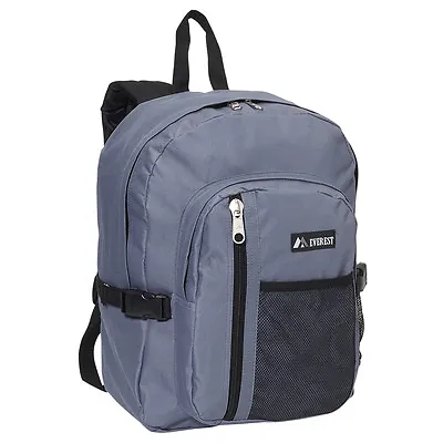 Everest Backpack With Front Mesh Pocket - Dark Gray/Black • $15.95