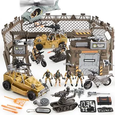 Military Base Toys Action Figure Military Combat Vehicles Weapon Army Toys • $69.99