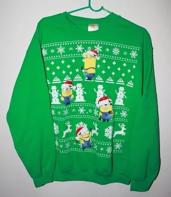 Minions Despicable Me Ugly Christmas Sweatshirt Unisex Size M Pre-Owned Good  • $15.99