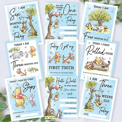 Winnie The Pooh Milestone Cards  Baby Boy Gift Pooh Bear Baby Milestone Cards • £5.99