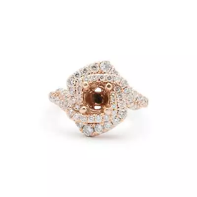 Gabriel & Co. Ladies 14K Rose Gold  Halo Diamond Semi Mount Engagement Ring • $1345