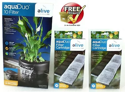 Elive AquaDuo 10 Gallon Aquarium Filter Fish Aquaponics Plus 12 Extra Filters • $26.99