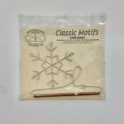 Classic Motifs White Snowflake 6 Inch Fabric Holder With Dowel Ackfeld Mfg • $18.95