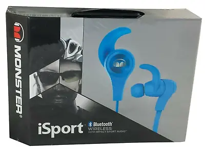 Monster ISport Bluetooth Wireless Headphones - In-Ear - High Performance - Blue • $50