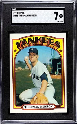 Graded 1972 Topps THURMAN MUNSON #441 SGC 7 NM Vintage New York Yankees • $55