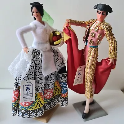 Vtg Marin Chiclana Spanish Matador Bull Fighter & Spanish Lady Souviner Dolls • $18.93