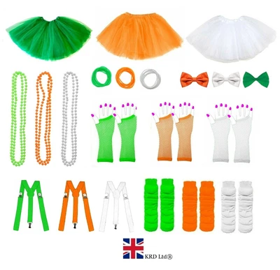 ST. PATRICK`S DAY FANCY DRESS COSTUME ACCESSORY Tri Colour Party Irish Clover UK • £2.41