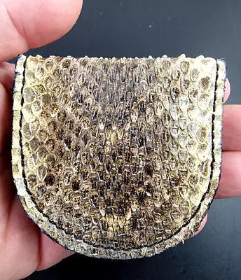 Rattlesnake Skin COIN Purse Brown Leather Interior Coin Pouch Coin Case • $34.95