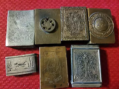 Lot Of 7 Vintage Metal Match Box Holders 1  Mini • $25