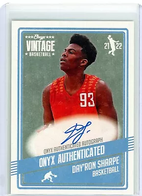 2021-22 Onyx Vintage Basketball Day'Ron Sharpe Blue Auto RC #VADS • $19.98