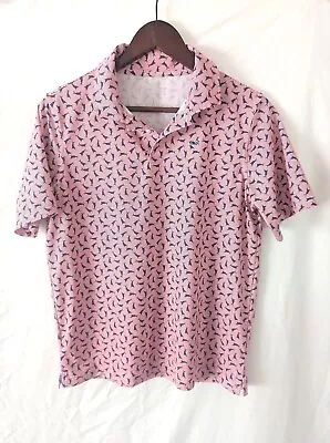 Vineyard Vines Performance Printed Polo Shirt Boys Pink Size Large Brand New • $32