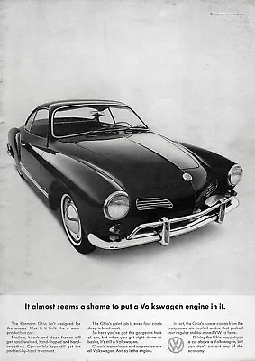 1965 Volkswagen Karmann Ghia  Seems A Shame  Original Print Ad • $16.47