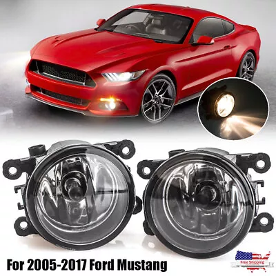 Pair For 2005-2017 Ford Mustang Fog Light Driving Lamp W/Light Bulbs Clear-Lens • $18.80