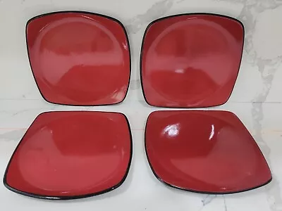 Corelle Hearthstone Chili Red Square Salad Plates X 4 • $65