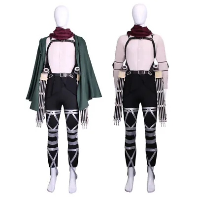 Attack On Titan Mikasa Ackerman Cosplay Costume Carnival Outfit 3D Maneuver Gear • $93.12