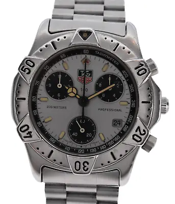 Vintage Men's Tag Heuer 38mm 2000 Series Professional Chrono Watch 540.206 R! • $679.95