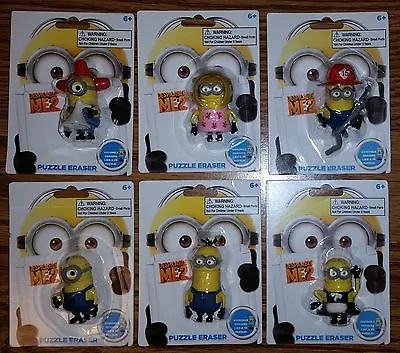 6 Despicable Me Minion Eraser Puzzles Stuart Kevin Firefighter Maid Siren Dress • $39.99