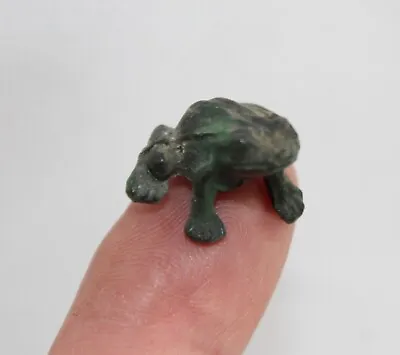 Ornate Vintage Tiny Miniature Cast Iron Frog 5/8  Tall X 7/8  Across-orig. Paint • $14.95