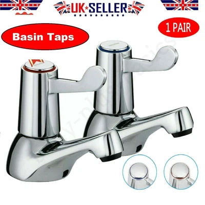 £11.65 • Buy Basin Bathroom Tap Chrome Mixer Sink Taps Modern Brass Waterfall Faucet Pair Uk