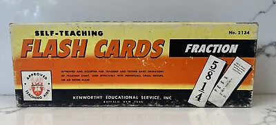 Vintage Kenworthy Educational Service FRACTIONS Flash Cards Self-teching No 2134 • $13.77