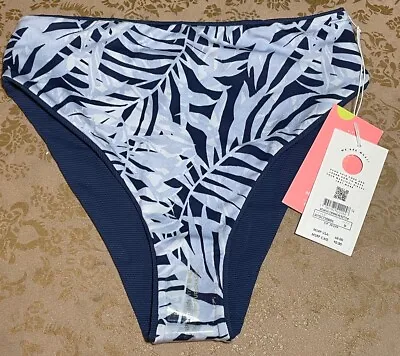 Maaji High Rise Indigo Blue Sublimity Reversible Bikini Bottoms Size M • $26.99