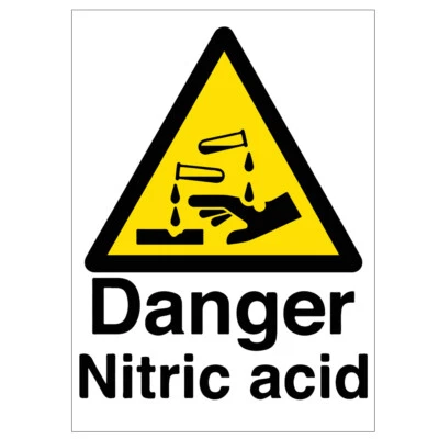 £7.99 • Buy Danger Nitric Acid Sign Metal A4 Warning Caution Health Safety Work Site Lab