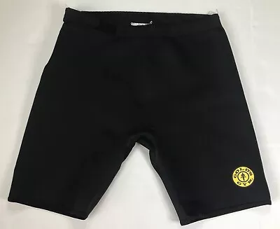 Gold's Gym Compression Neoprene Workout Shorts Mens L / XL Black Elastic Waist • $15